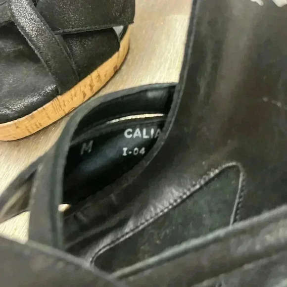 Donald J Pilner Couture Calia Heels Size 10 Black Made In Italy Cork Leather - Picture 4 of 11